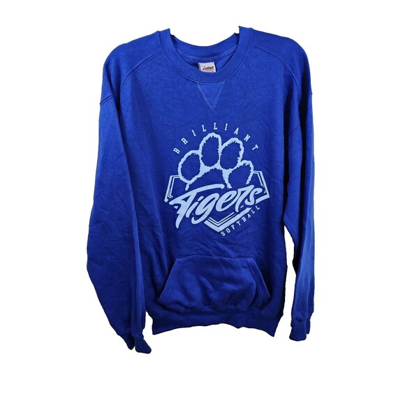 Badger Sport Womens M Blue Brilliant Tigers Softball Graphic Print Sweatshirt - Picture 1 of 8